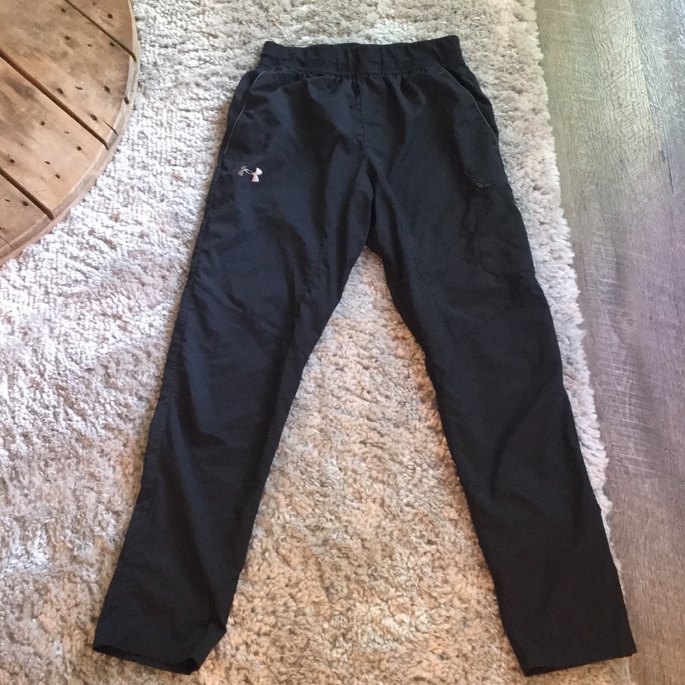 Under Armour black joggers with zipper pockets